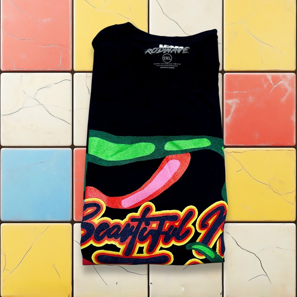 Y2K Rod Wave Beautiful Mind Tour Black Band Tee Mens 2XL Concert Music Merch Rap - Picture 2 of 14
